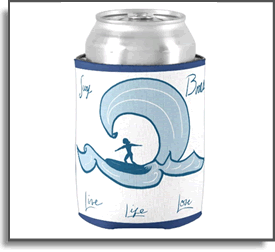 Live Love Life - Surf Bocas - Island Art by Yotigo Koozie